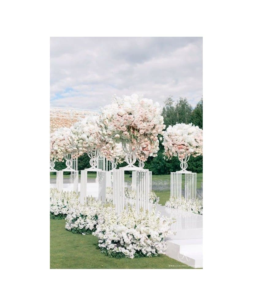 Colonne en métal pour allée centrale 120 cm BLANC OU OR