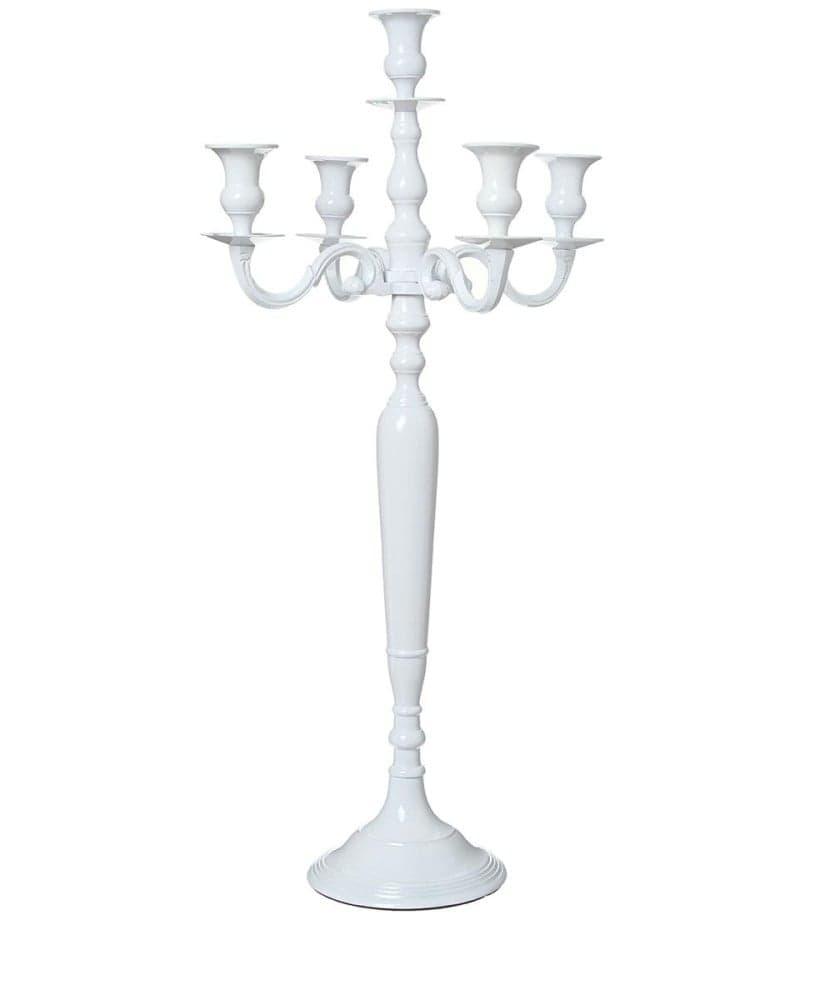 LOCATION Chandelier Blanc 80 cm AVEC BOUGIES